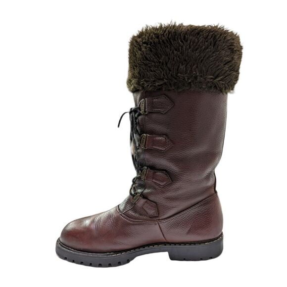 Sorel Brown Above The Knee Leather Lace up Boots Size 10M Made in Canada - Picture 6 of 9